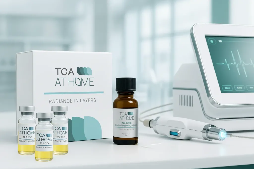 TCA chemical peel products compared to laser treatment technology for acne and skin rejuvenation
