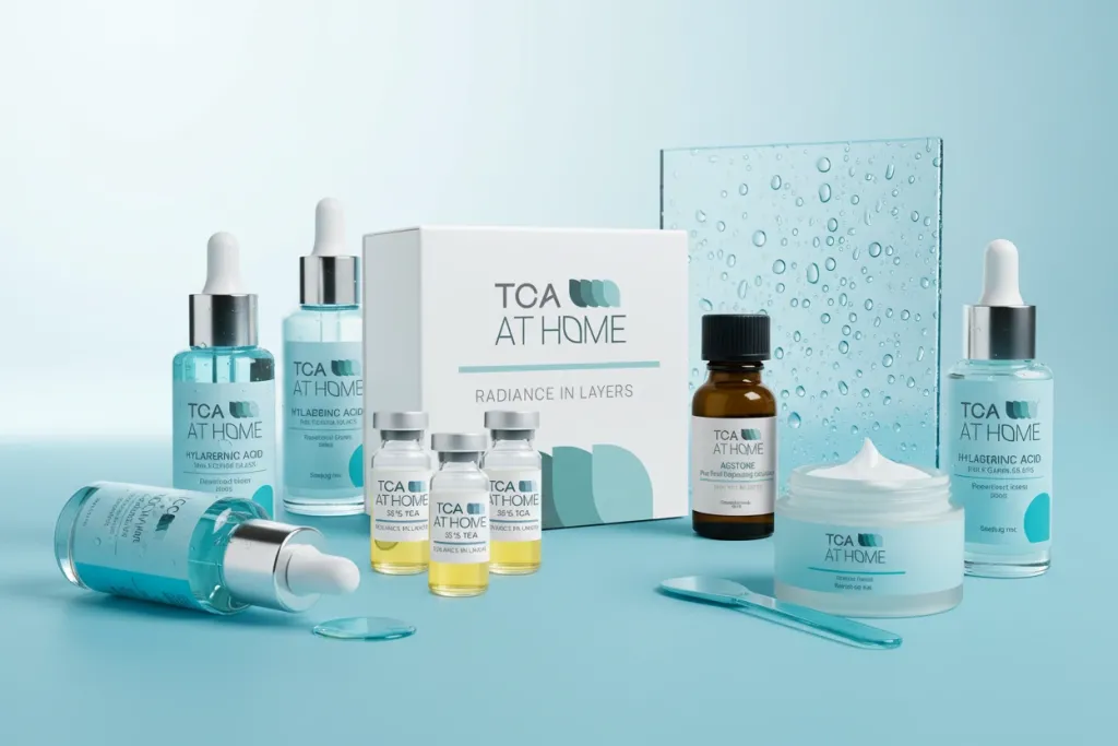 Hydration and skin barrier repair products for post-TCA peel treatment with moisturizing serums
