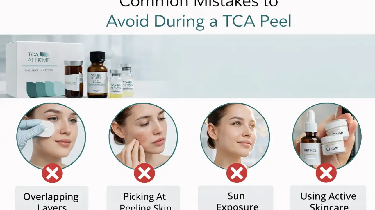 TCA peel mistakes like picking skin, sun exposure, and overuse.
