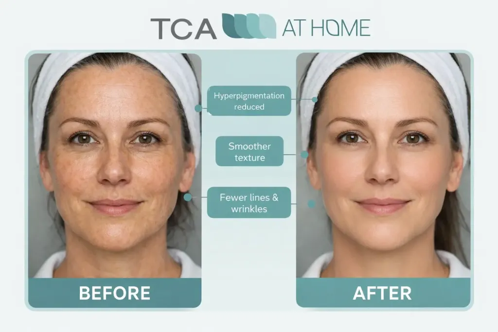 TCA peel before and after real results - tcaathome.com